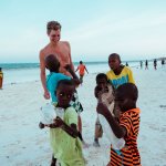 Playing with Kids at the beach of Matemwe Beach