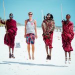 Maasai am Strand