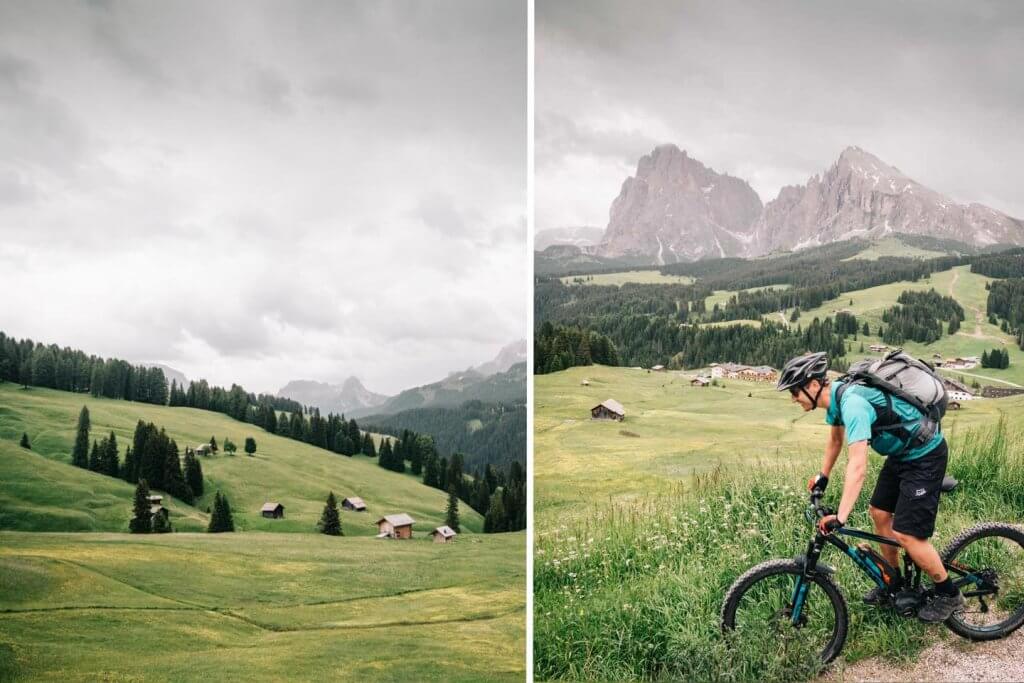  Urlaub in den Dolomiten - Mountainbike Tour auf der Seiser Alm